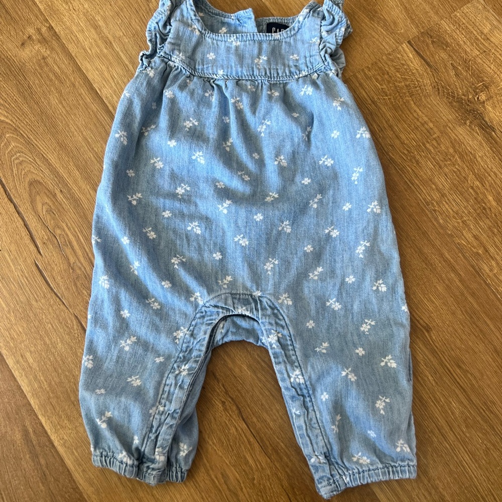 Baby gap denim jumpsuit